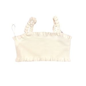Cropped tank top with ruffles